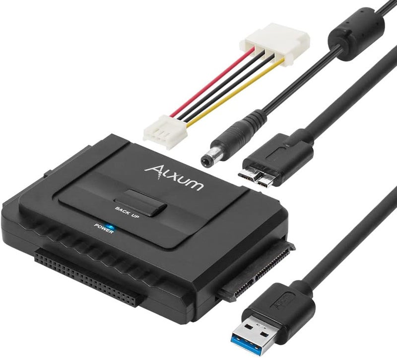 ALXUM محول SATA IDE إلى USB C مع الطاقة، محول SATA لقارئ القرص الصلب الخارجي 2.5/3.5 بوصة IDE - Image 1